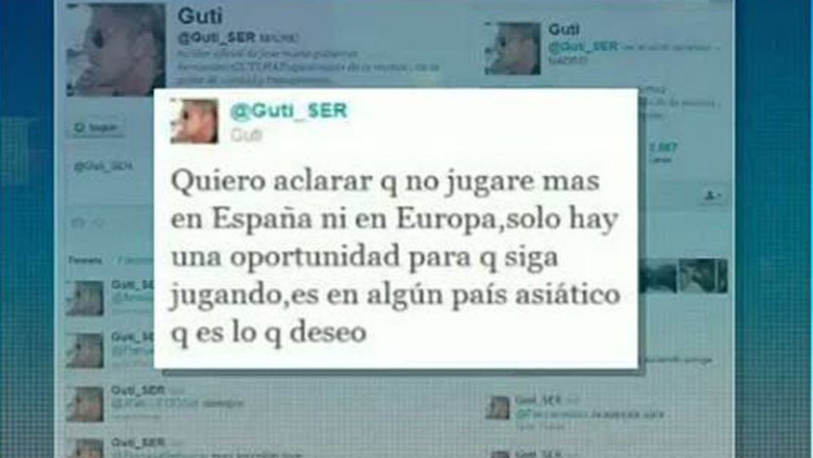 El jugador madrileño José María Gutiérrez, 'Guti', ha anunciado su intención de retirarse del fútbol europeo apenas unas semanas después de dejar el Besiktas turco. Sólo hay una oportunidad para que siga jugando, es en algún país asiático, que es lo 