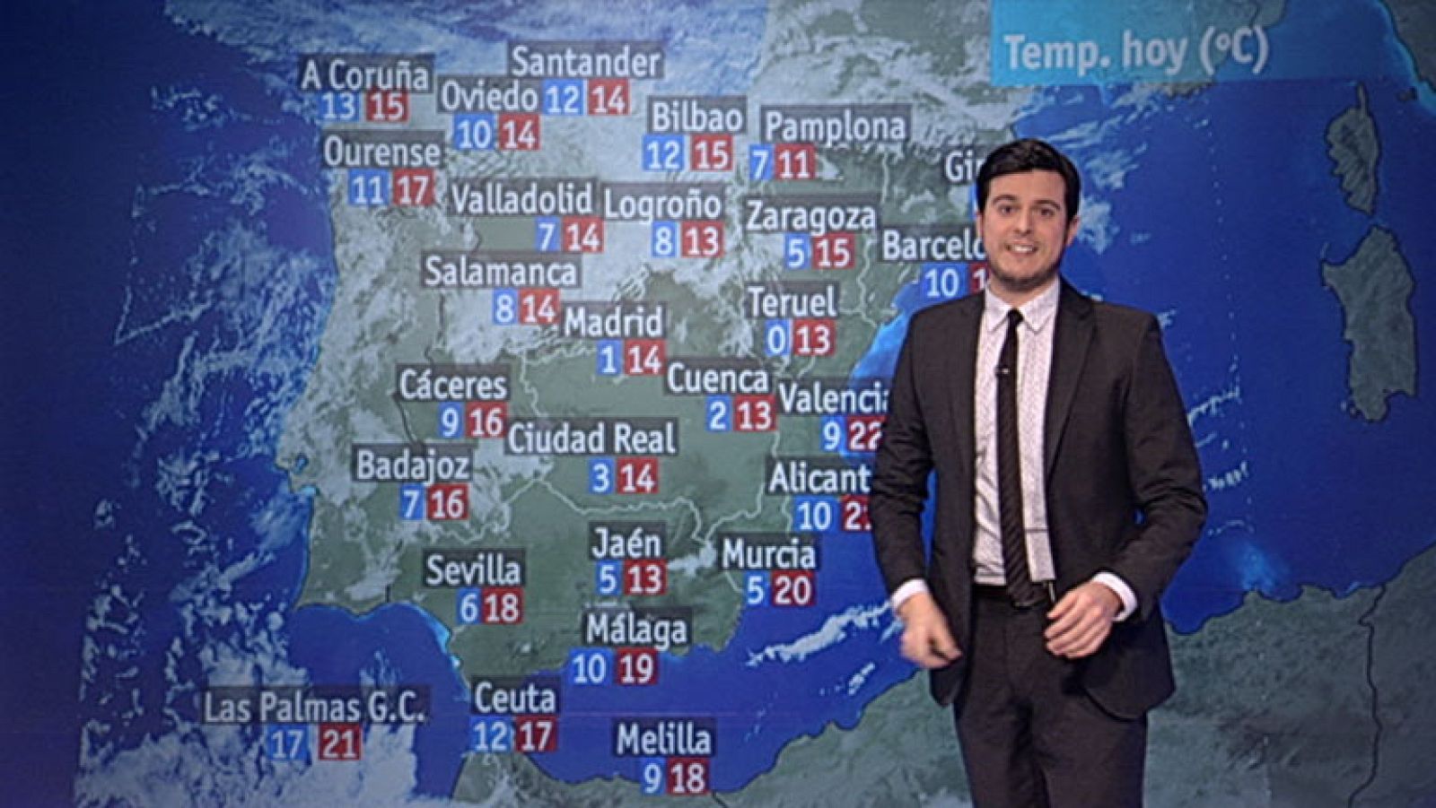 Lluvias en el norte de España y Menorca y poco nuboso en el resto
