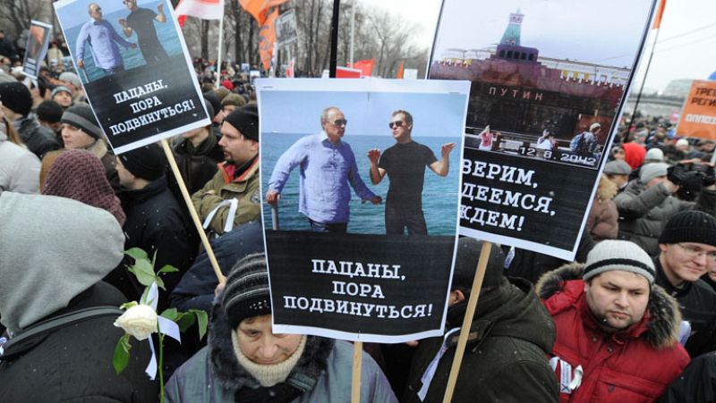 Decenas de miles de rusos se han manifestado para protestar contra los resultados electorales 