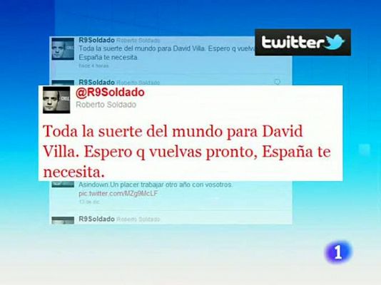 Telediario 1 - El fútbol se vuelca con Villa