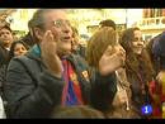 Telediario 1 - Celebración culé en Canaletas