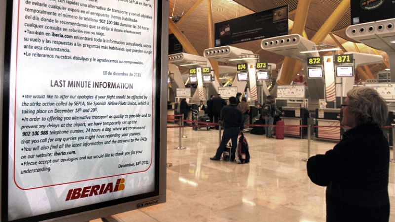 Primer día de huelga de Iberia, con 91 vuelos cancelados 