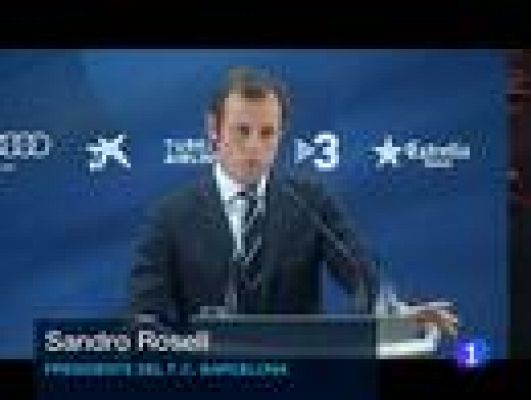 Telediario 1 - Rosell no habla de Neymar