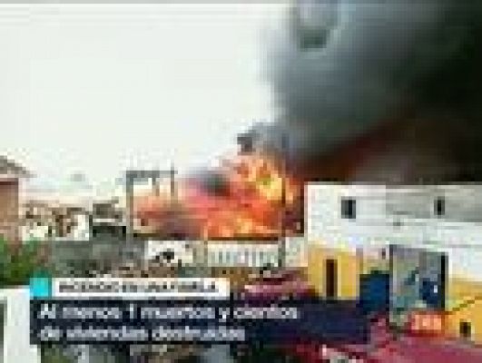 Telediario 1 - Un incendio destruye 300 viviendas en una favela de Brasil