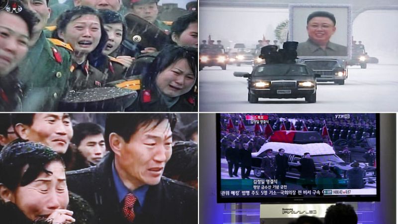 El nuevo líder de Corea del Norte da el último adiós a su padre, Kim Jong-il 