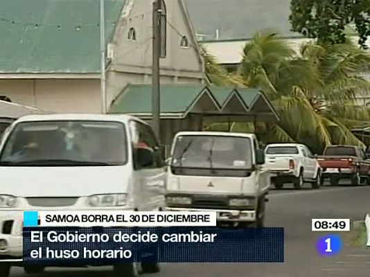 Telediario 1 - Samoa elimina el día 30 de diciembre para alinearse con la zona horaria de Australia