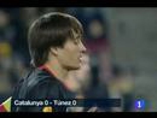 Telediario 1 - Cataluña se estrella contra Túnez