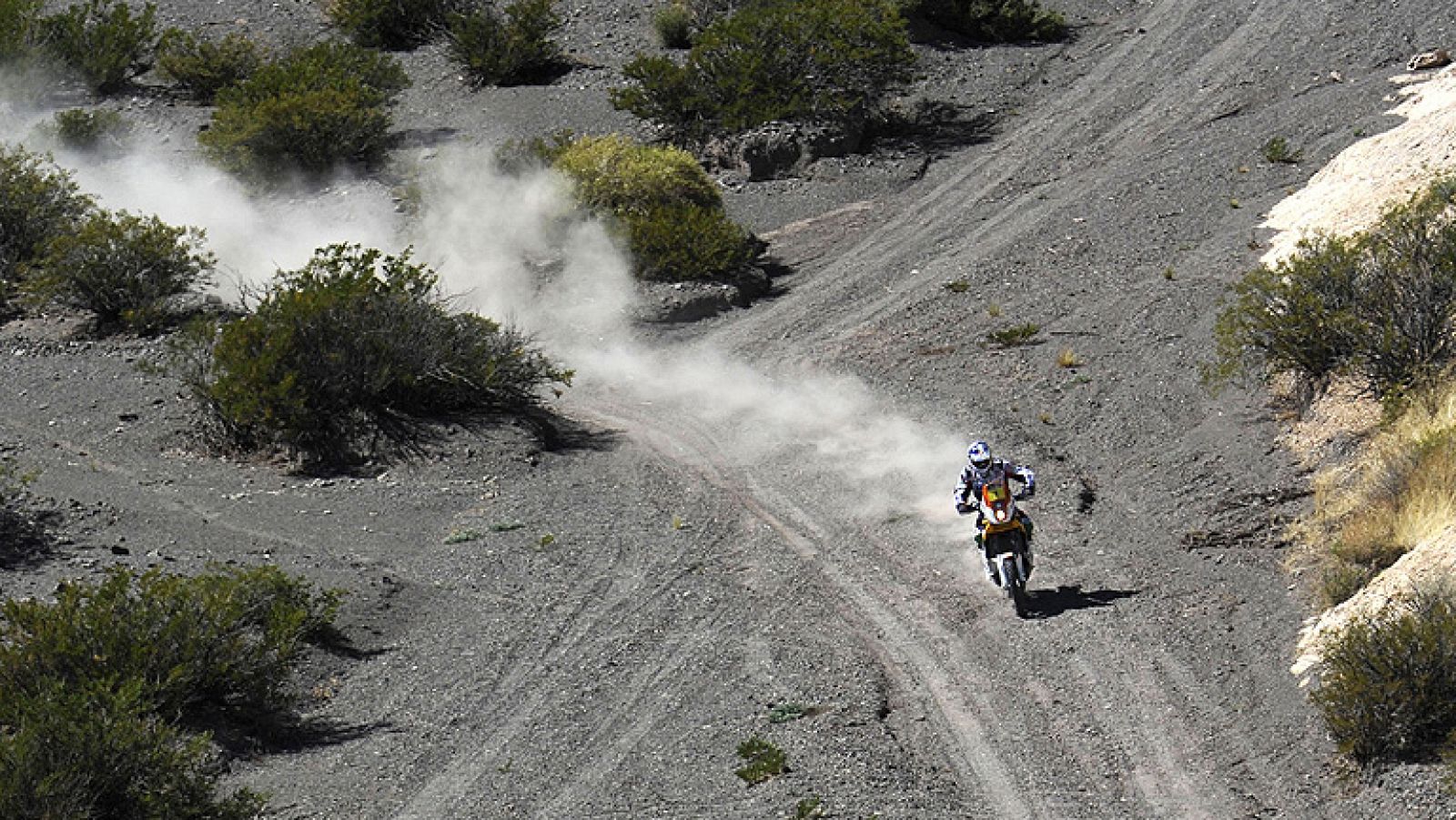 El piloto francés Cyril Despres (KTM) ha arrebatado al español  Marc Coma (KTM) el liderato de la categoría de motos en el Dakar 2012  tras apuntarse este martes la tercera etapa, celebrada entre las  localidades argentinas de San Rafael y San Juan,