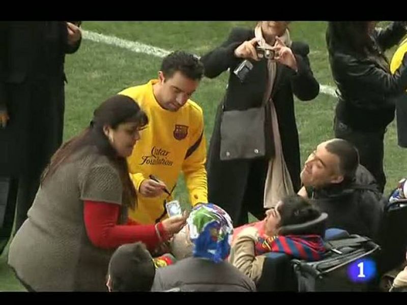 Llenazo para ver entrenar al Barça