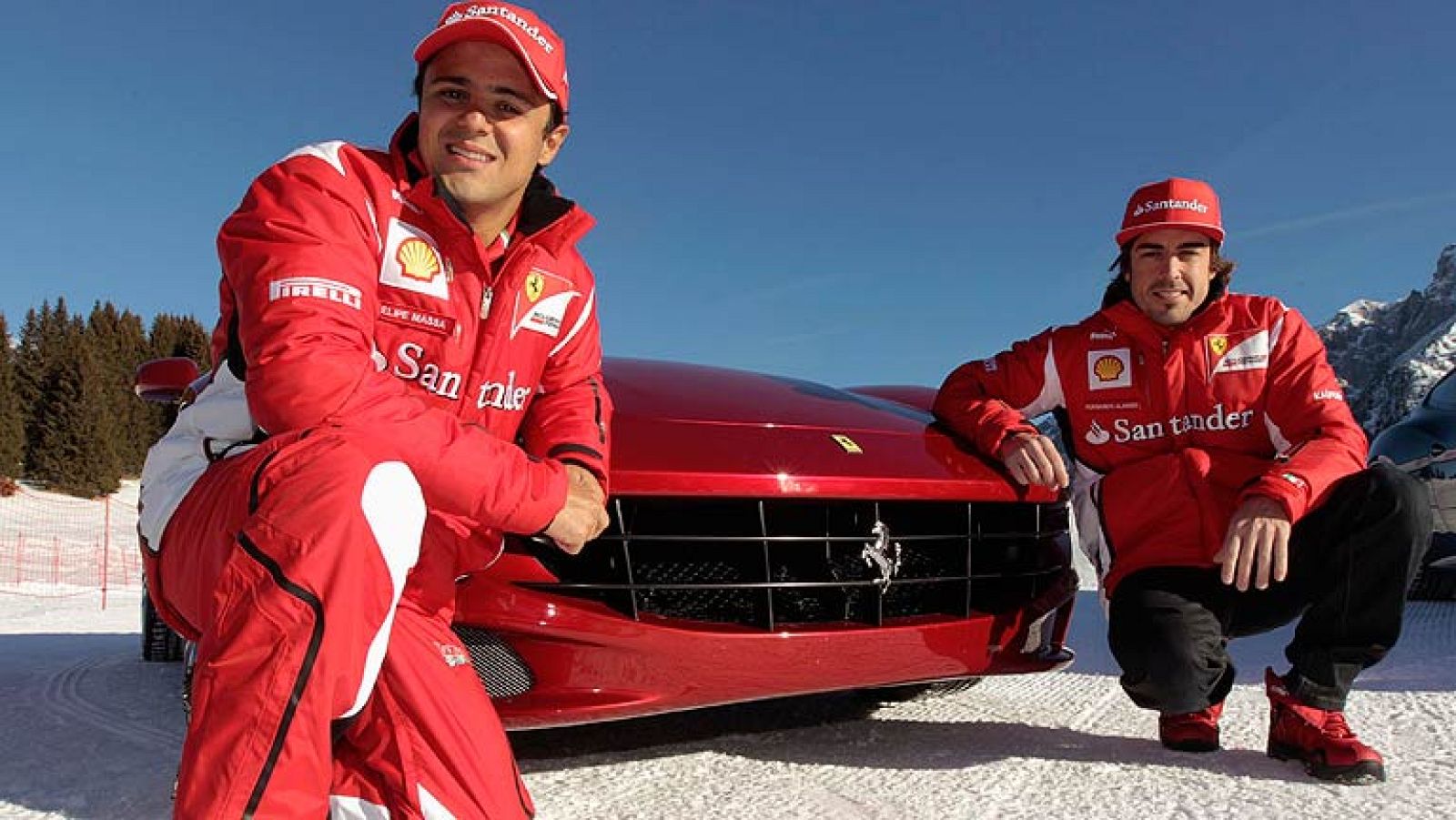 Alonso y Massa, probando Ferraris en la nieve - Informativo 24h | Ver