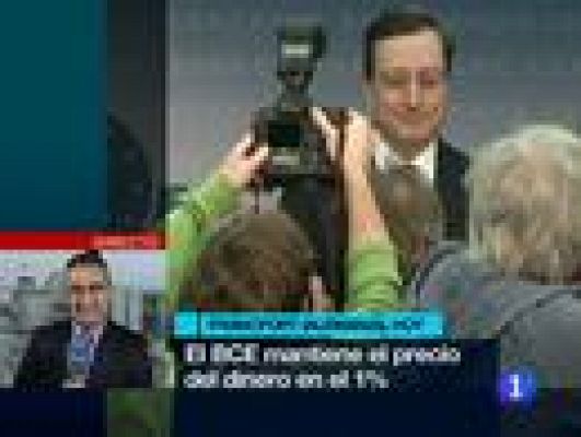 Telediario 1 - El BCE mantiene los tipos en el 1%