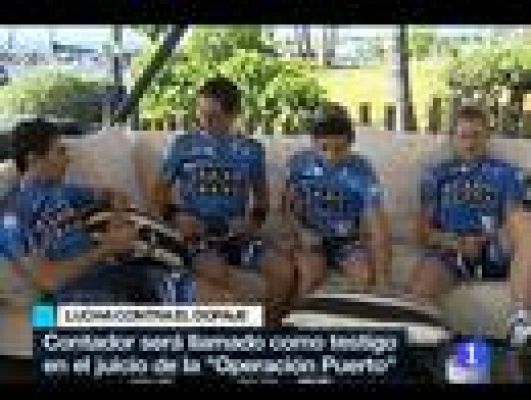 Telediario 1 - Contador, testigo en el juicio de la 'Operación Puerto'