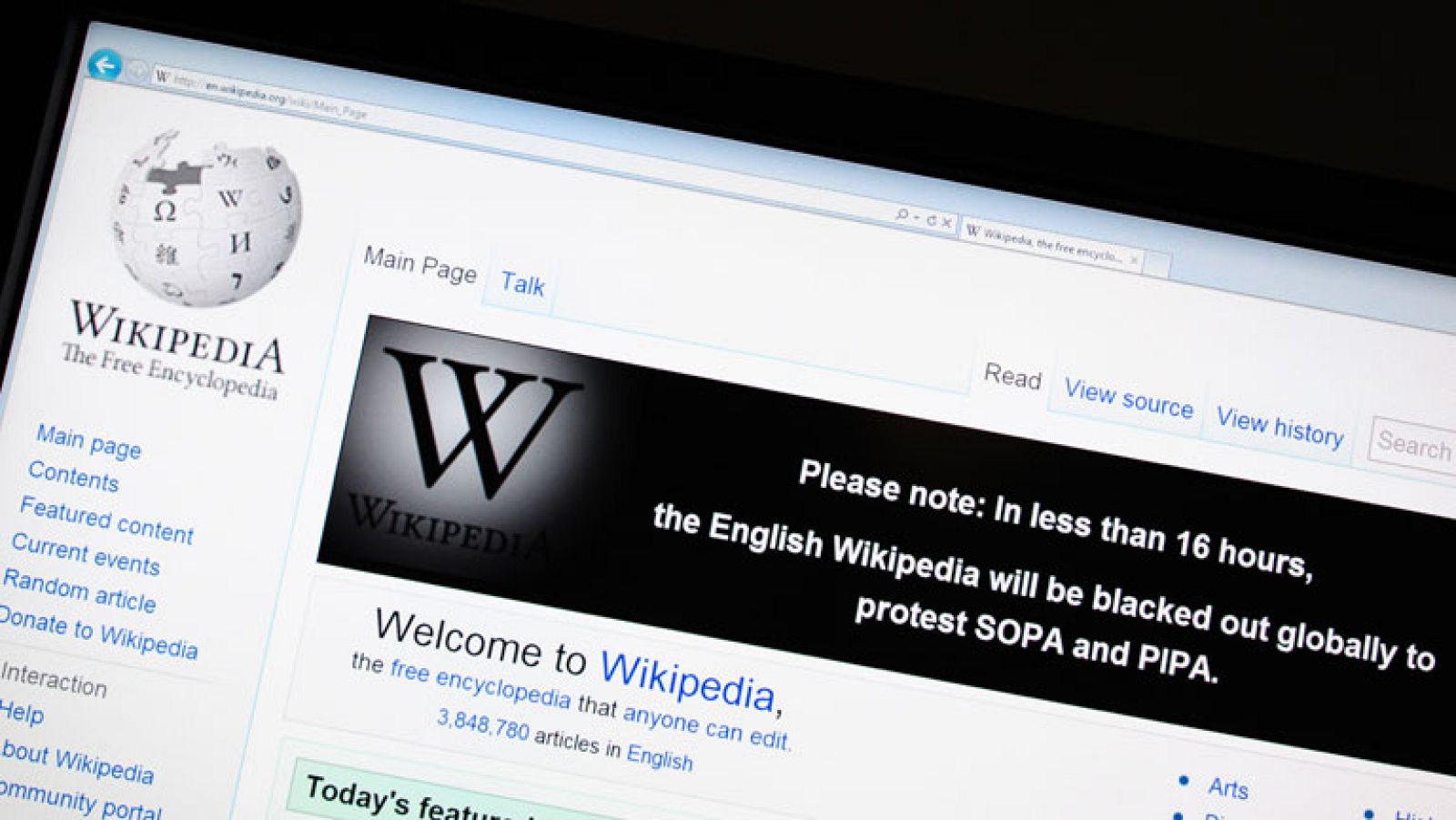Wikipedia cerrará 24 horas en EEUU en contra de la Ley SOPA