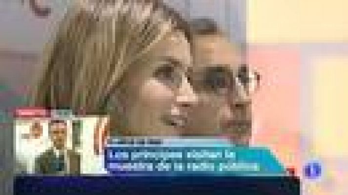 Telediario 1 - Los príncipes en los 75 años de RNE