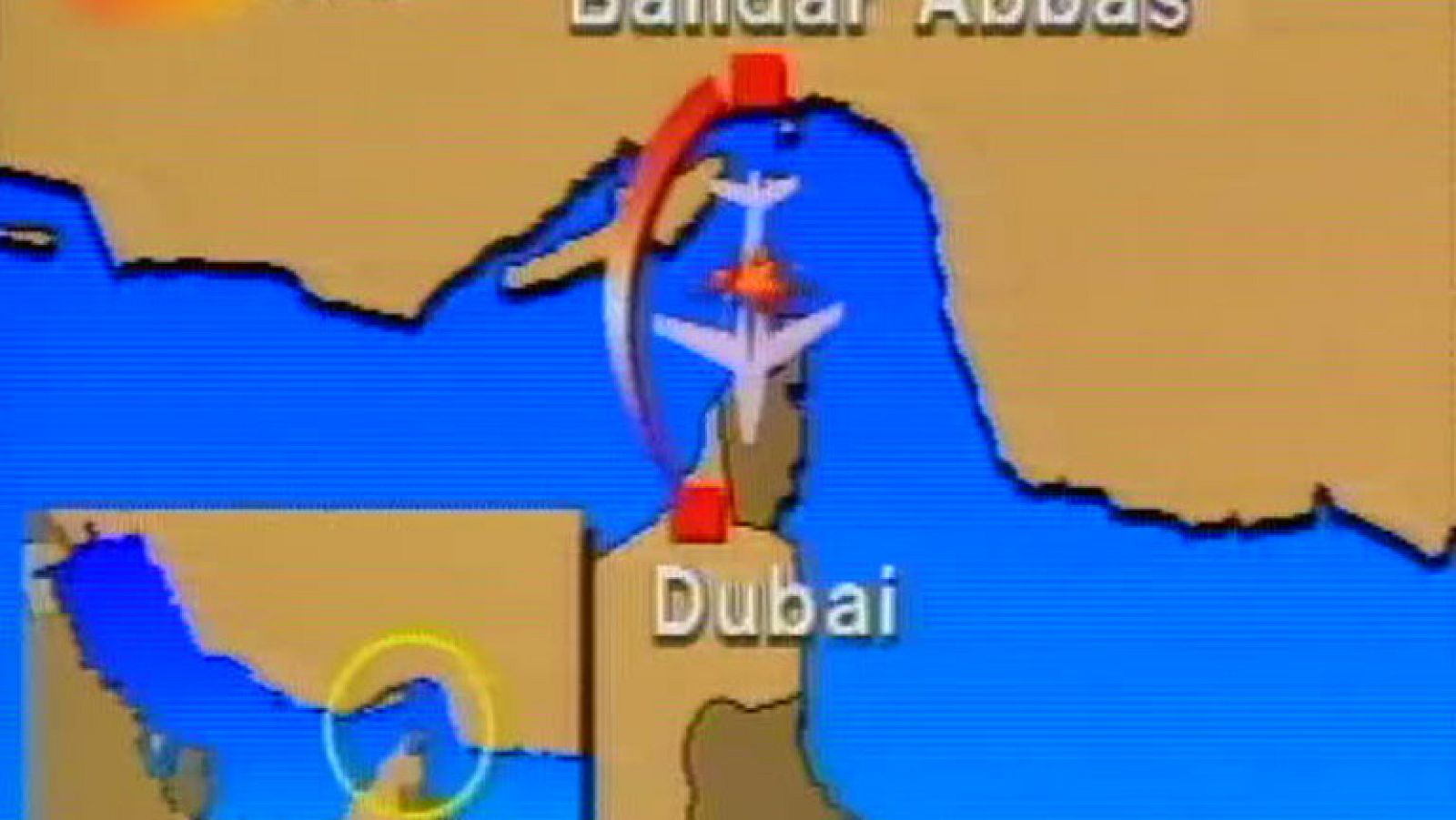 La noticia del derribo del Airbus iraní, en el Telediario del 4 de julio de 1988