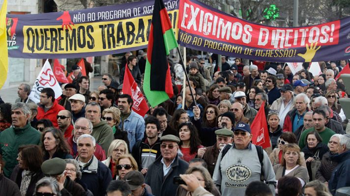 Telediario 1 - Huelga en Portugal por los recortes