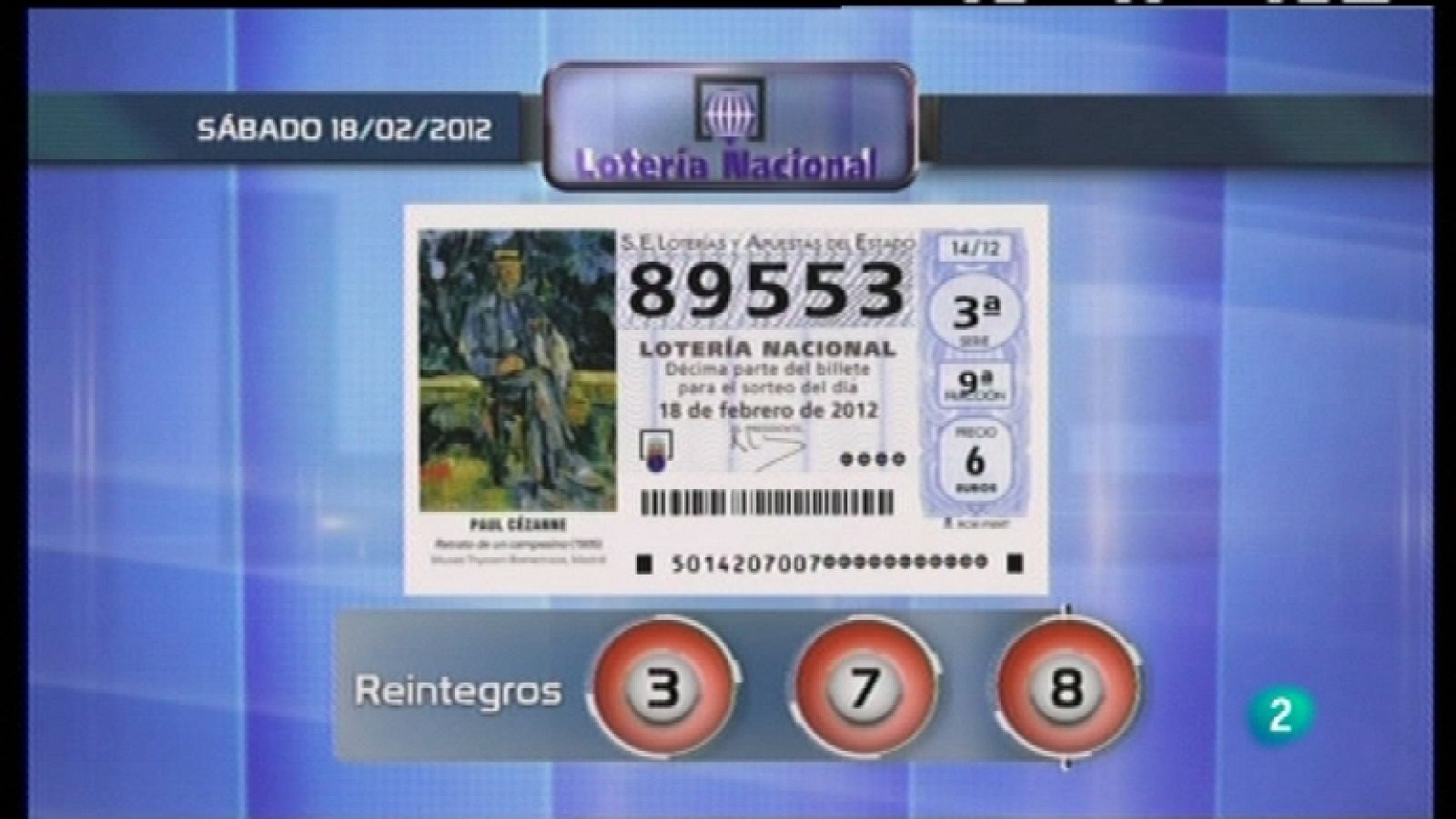 Loterías: Lotería diaria - 18/02/12 | RTVE Play