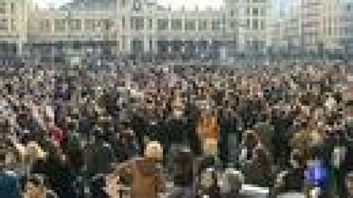 Telediario 1 - Protestas en Valencia