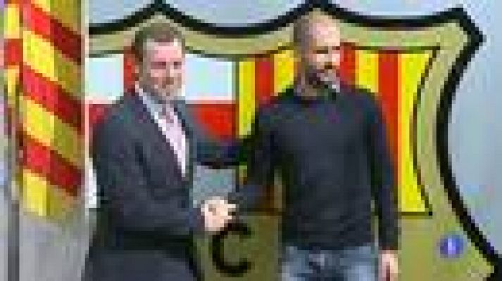 Telediario 1 - Iniesta no concibe un Barça sin Guardiola