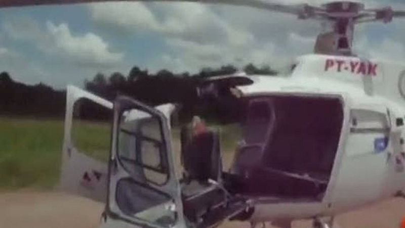 Extraño accidente de un helicóptero en Brasil 