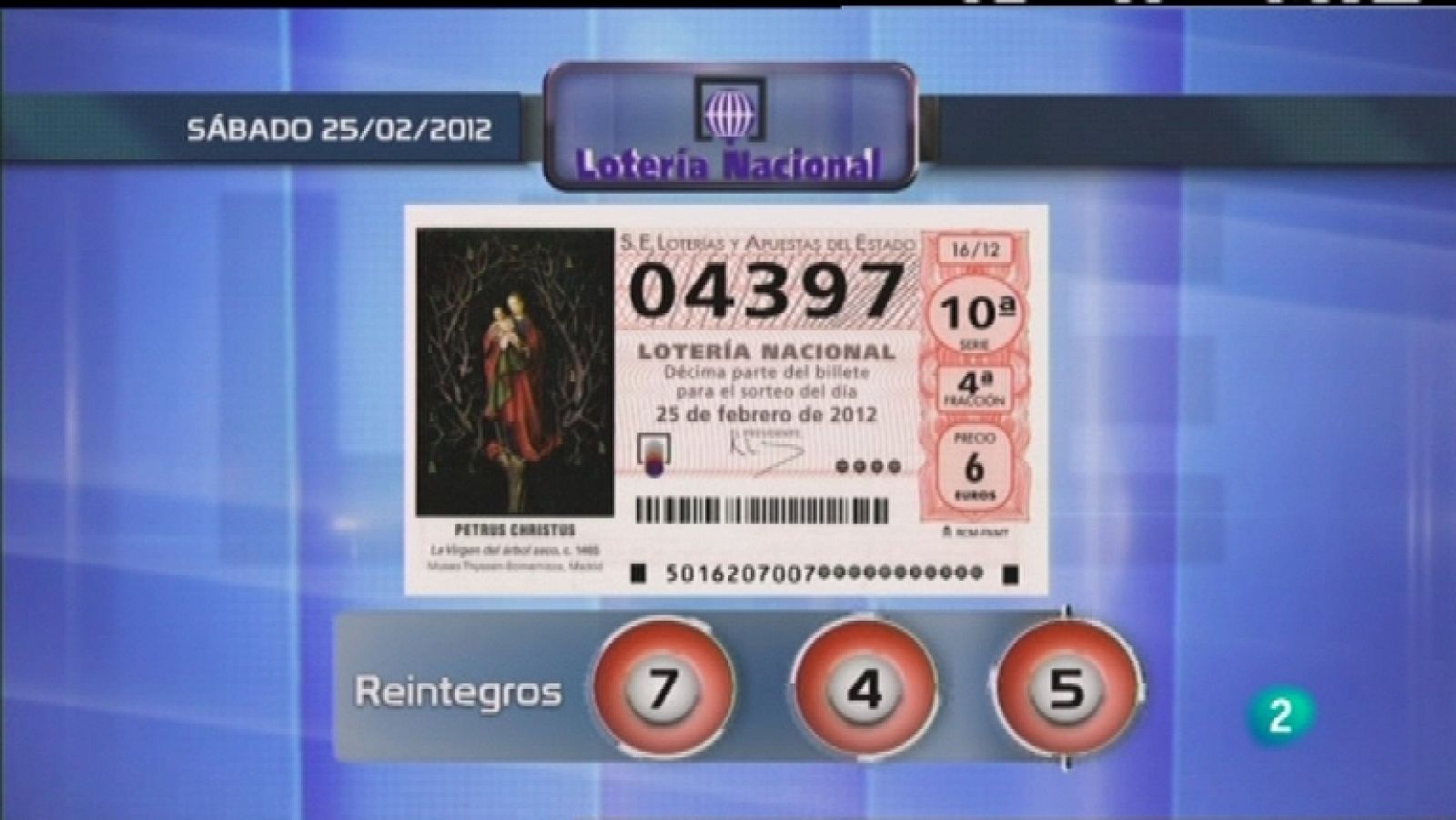 Loterías: Lotería diaria - 25/02/12 | RTVE Play