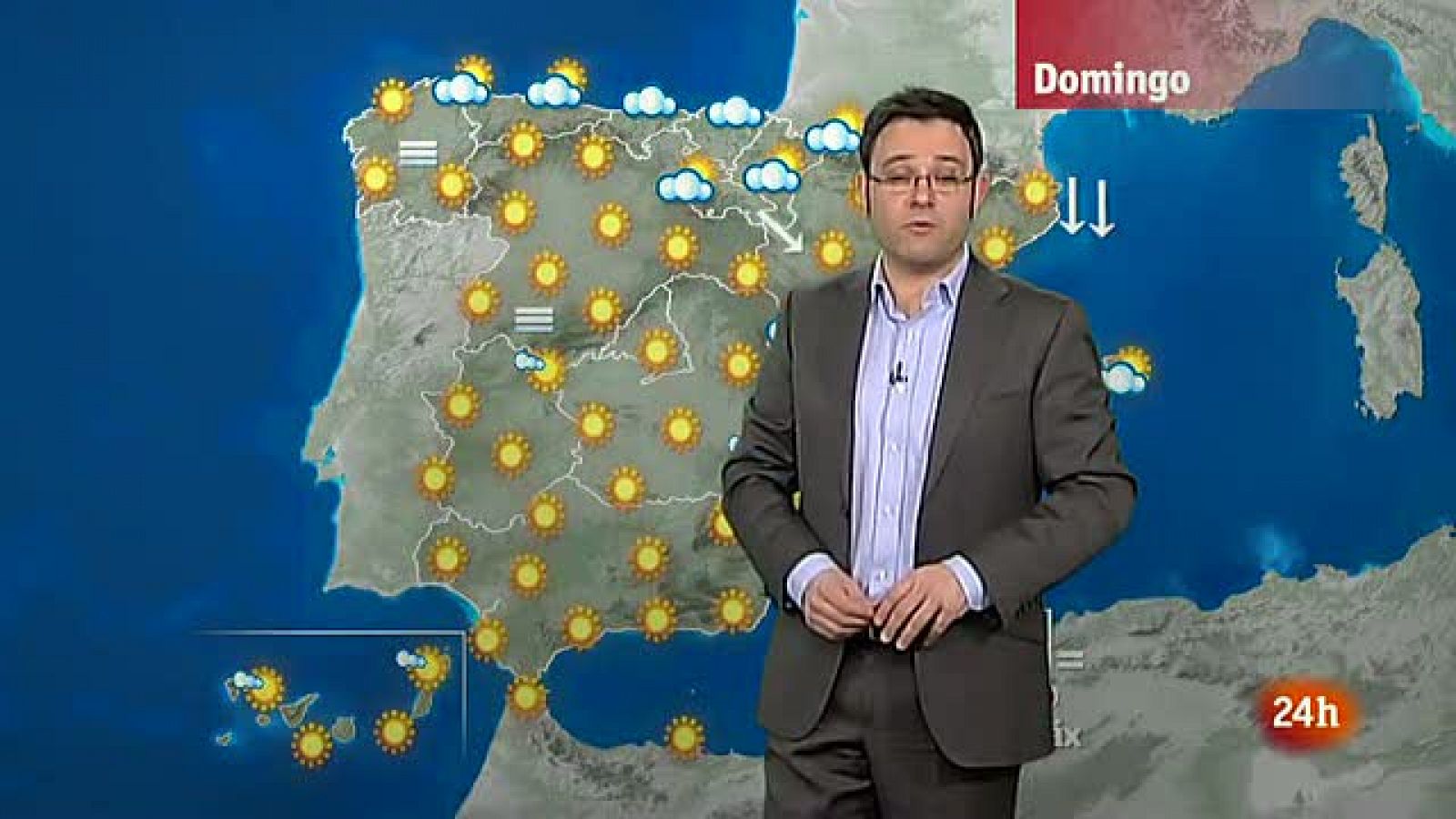 Viento fuerte en el Valle del Ebro nordeste de Gerona y Menorca