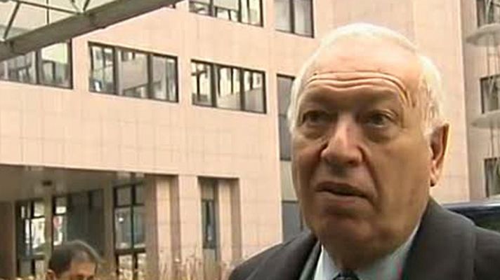Informativo 24h - Declaraciones del ministro español de Asuntos Exteriores, José Manuel García-Margallo, antes de la reunión en Bruselas para tratar de la situación en Siria