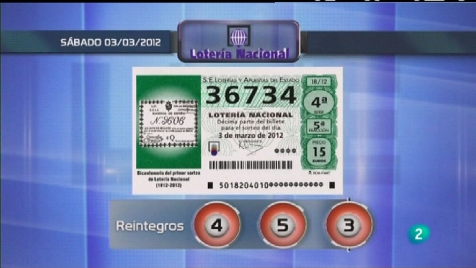 Lotería diaria - 03/03/12  - Ver ahora