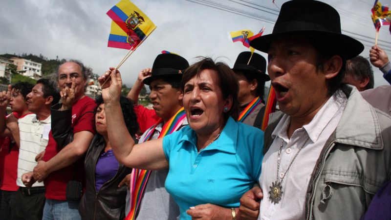 Marcha indígena contra el presidente de Ecuador-