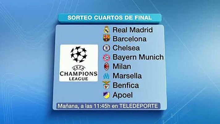 Telediario 1 - Madrid y Barça podrían emparejarse en cuartos de final