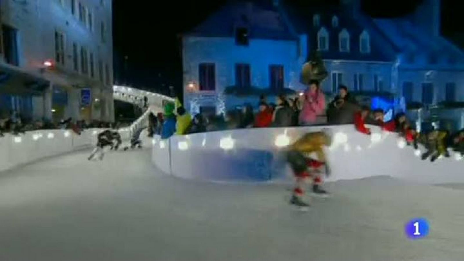 Telediario 1: Patinaje sobre hielo por las calles de Quebec | RTVE Play