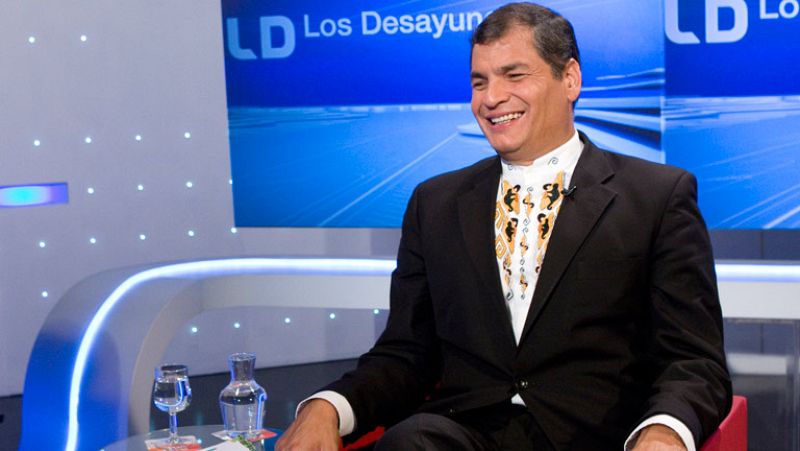 Entrevista con el presidente de Ecuador, Rafael Correa, en Los desayunos de TVE 