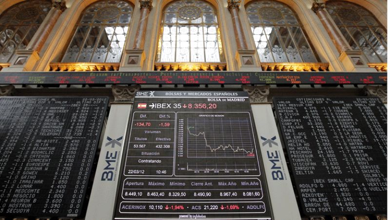 La prima de riesgo española se dispara y el Ibex-35 encabeza las pérdidas de las Bolsas europeas 
