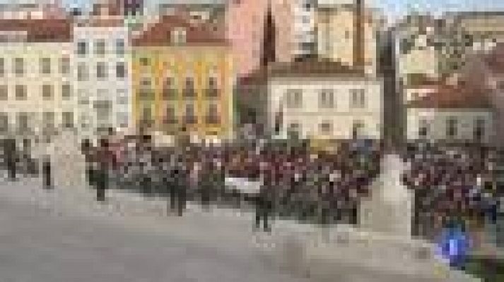 Telediario 1 - Huelga general en Portugal