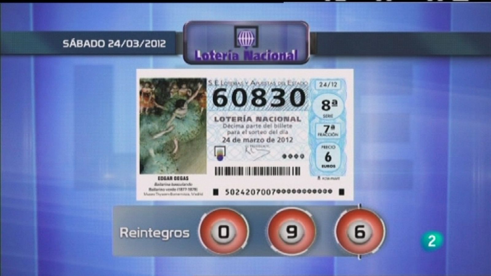 Loterías: Lotería diaria - 24/03/12 | RTVE Play