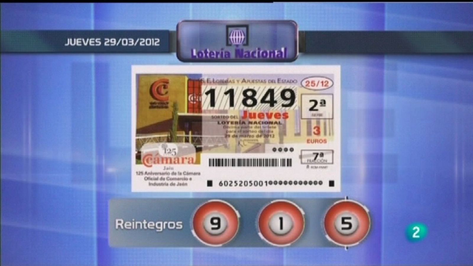 Loterías: Lotería diaria - 29/03/12 | RTVE Play
