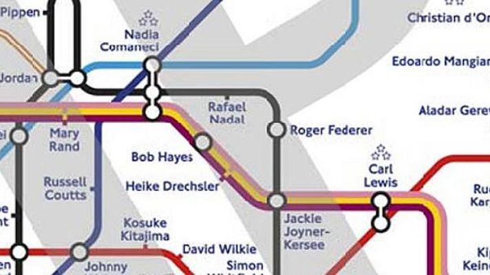 Telediario 1 - El metro de Londres dedicada sus paradas de metro a las leyendas olímpicas