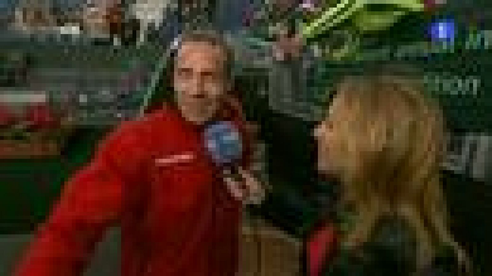 El capitán del equipo español se mostró tranquilo ante las cámaras de TVE a pesar de la lluvia.