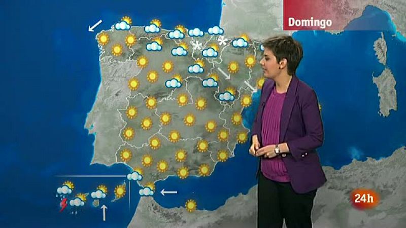 Cielos nubosos en el tercio norte y despejados en el resto de la península