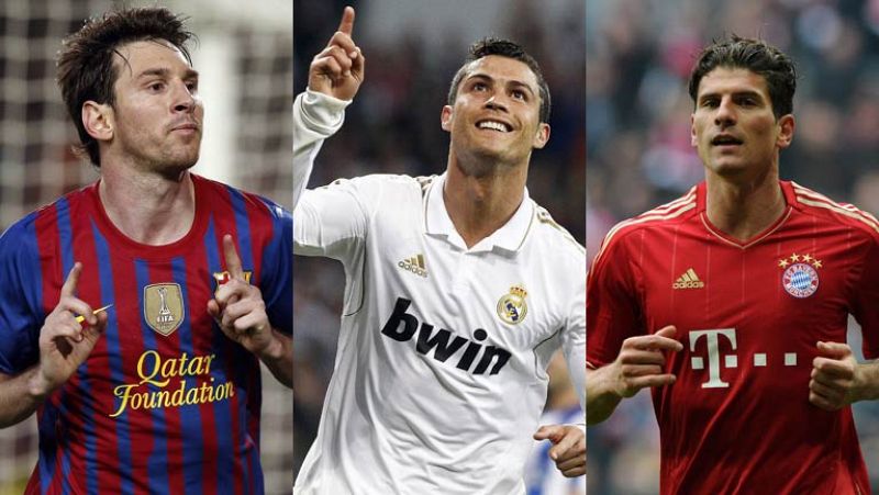 Messi, Cristiano y Mario Gómez, el tridente de la Champions