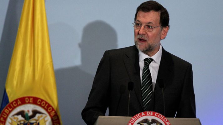 Telediario 1 - España recibe el apoyo de Colombia