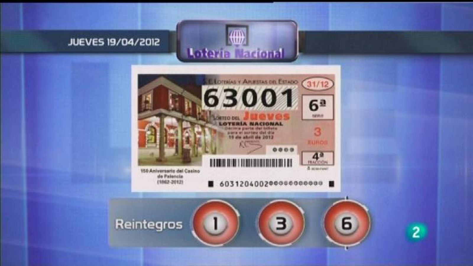 Loterías: Lotería diaria - 19/04/12 | RTVE Play