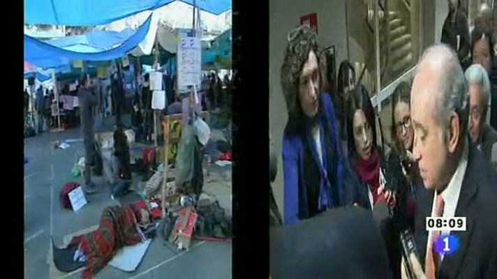 Telediario 1 - Interior no permitirá que el movimiento 15M vuelva a acampar en Sol