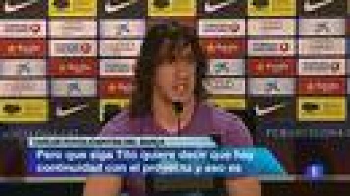 Telediario 1 - Puyol: "Que se vaya Pep es un golpe"