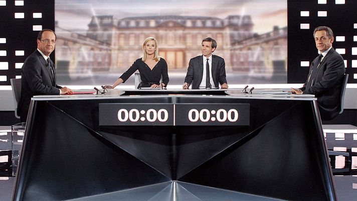Telediario 1 - Debate entre Sarkozy y Hollande