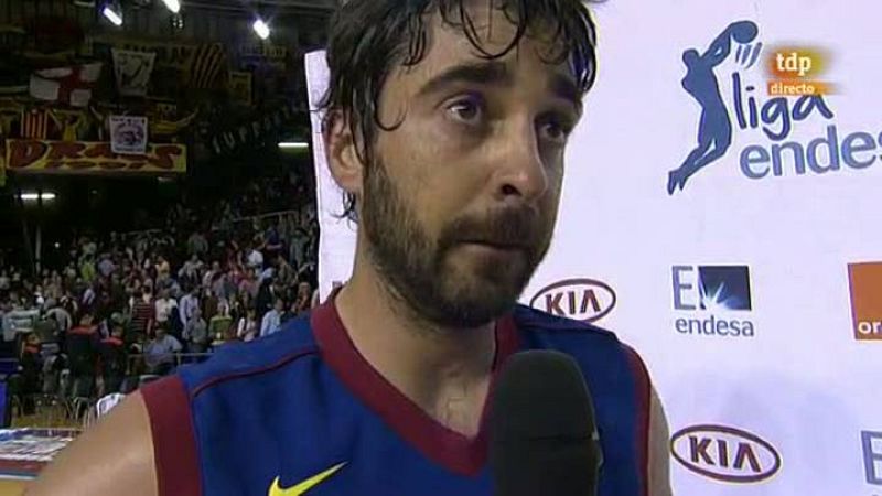 El capitán del Barça fue el hombre clave en la remontada del último cuarto en el 'clásico' del baloncesto español. El alero azulgrana se mostraba satisfecho en Teledeporte