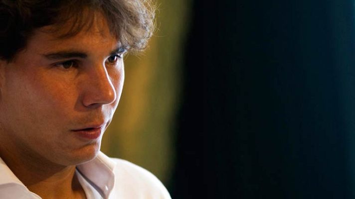 Telediario 1 - Nadal, muy molesto por la tierra azul del Masters de Madrid