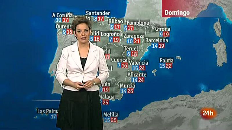 Lluvias en Cataluña, Baleares y Galicia y cielo nuboso en el resto