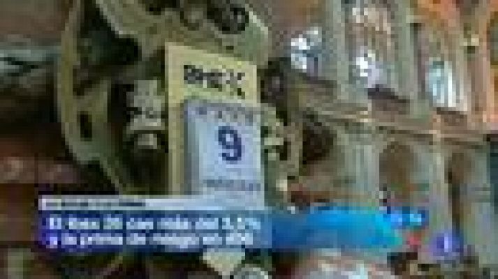 Telediario 1 - La prima sube y el Ibex se hunde