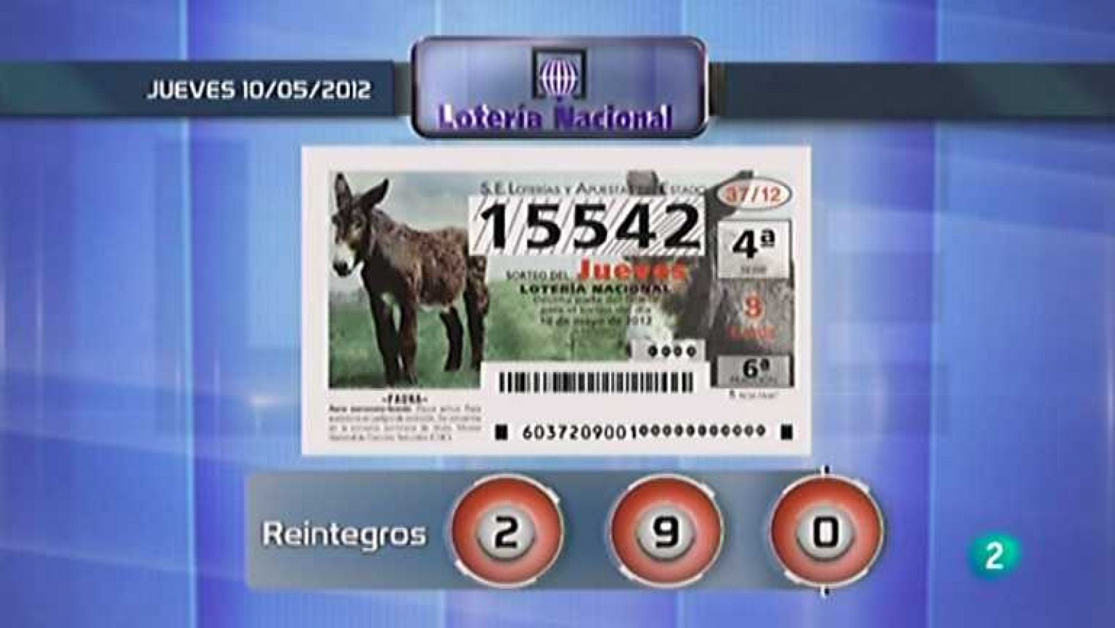 Loterías: Lotería diaria - 10/05/12 | RTVE Play